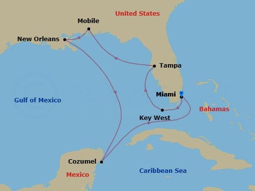 Itinerary map