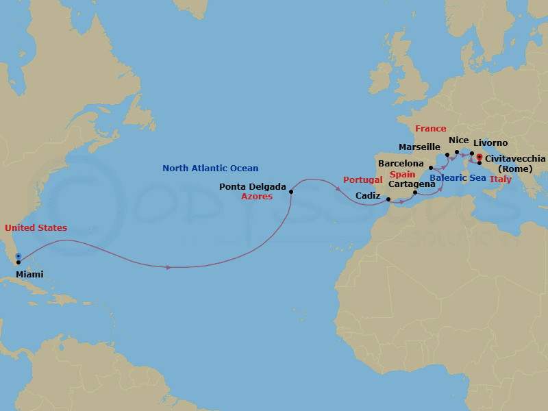 Itinerary map