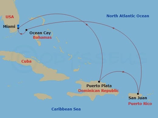 Itinerary map