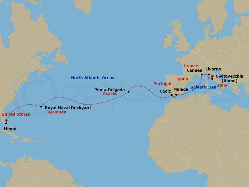 Itinerary map