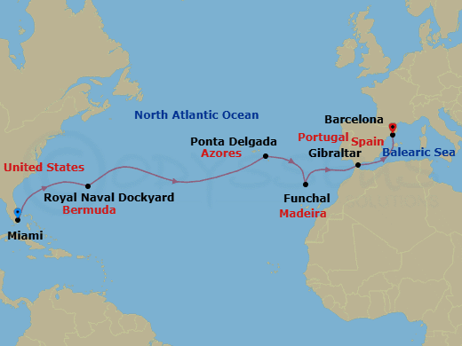 Itinerary map