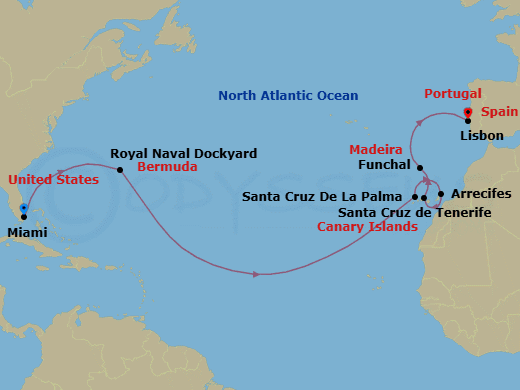 Itinerary map