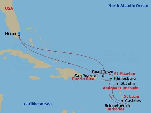 Itinerary map