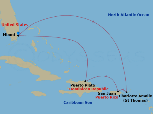 Itinerary map