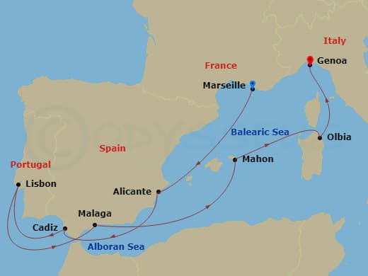 Itinerary map