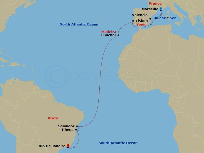 Itinerary map