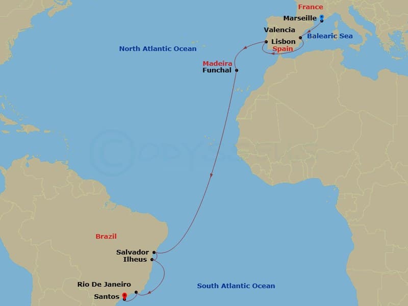 Itinerary map