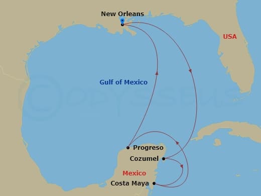 Itinerary map