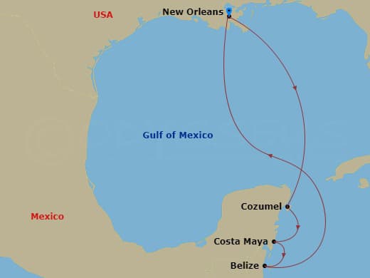 Itinerary map