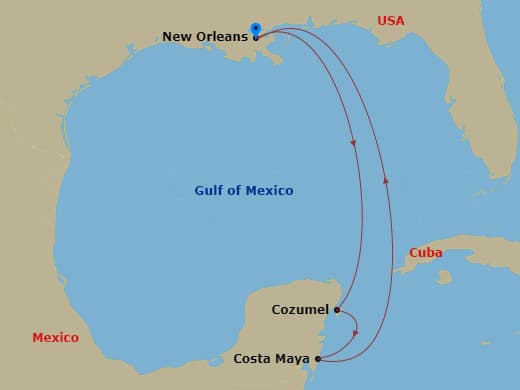 Itinerary map