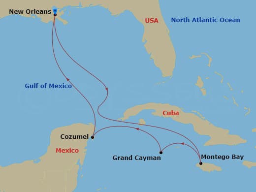 Itinerary map