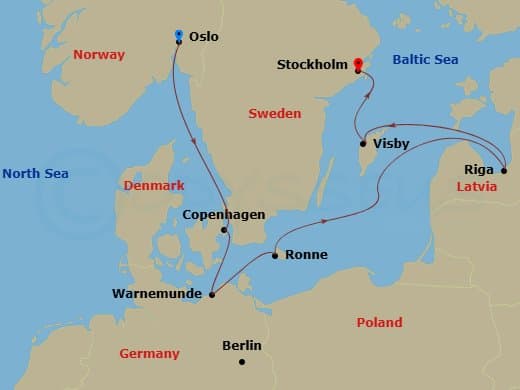 Itinerary map