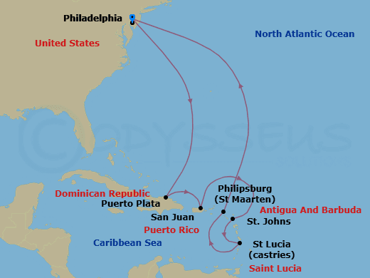 Itinerary map