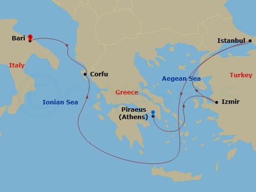 Itinerary map