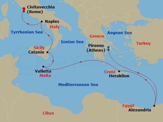 Itinerary map