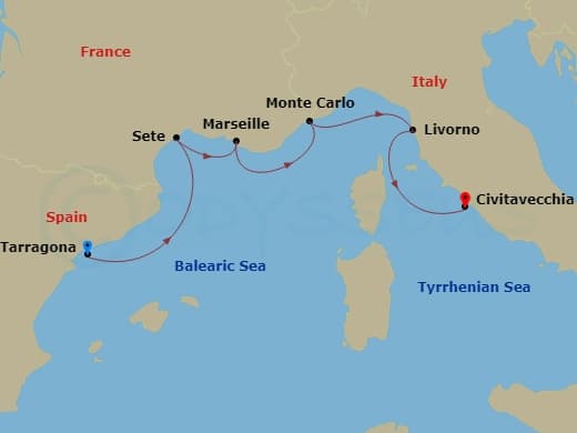 Itinerary map