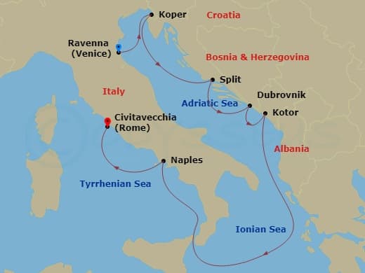 Itinerary map