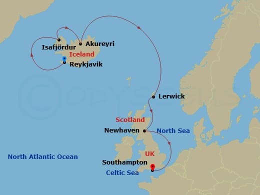 Itinerary map