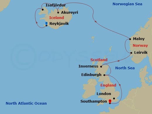 Itinerary map
