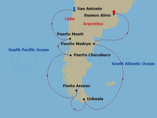 Itinerary map