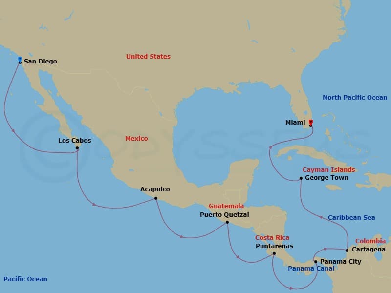 Itinerary map