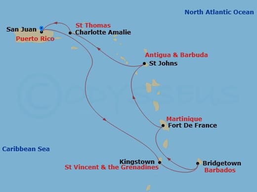 Itinerary map