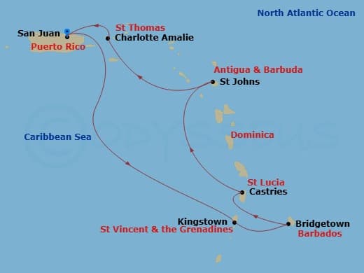Itinerary map