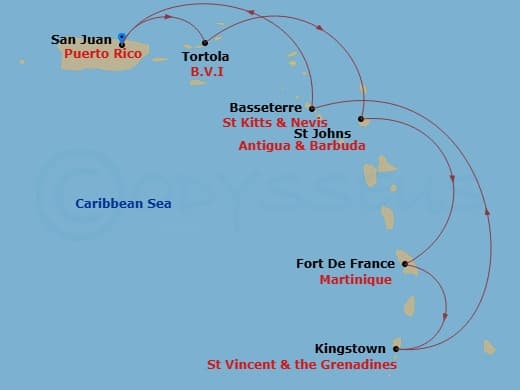 Itinerary map