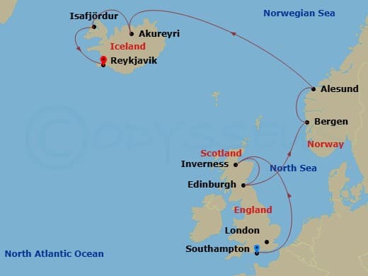 Itinerary map