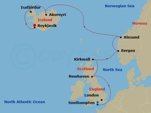 Itinerary map