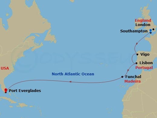 Itinerary map
