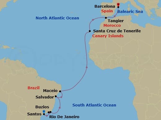 Itinerary map