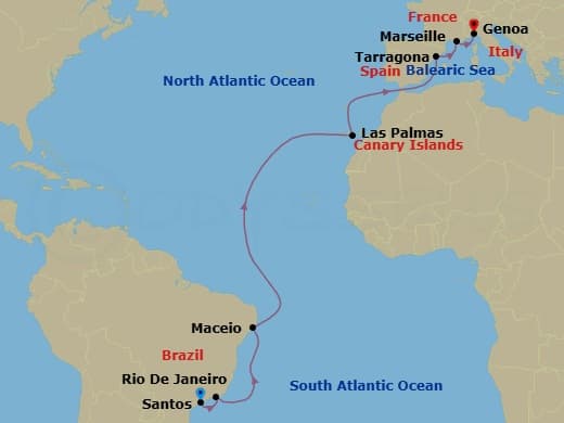 Itinerary map