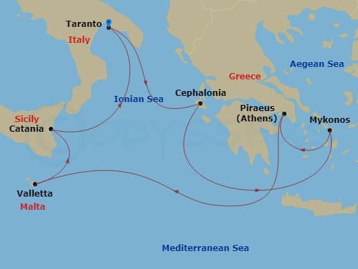 Itinerary map