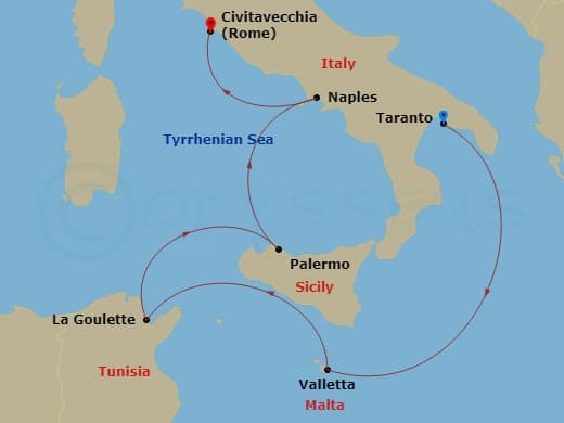 Itinerary map