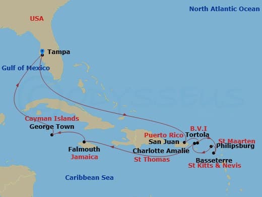 Itinerary map