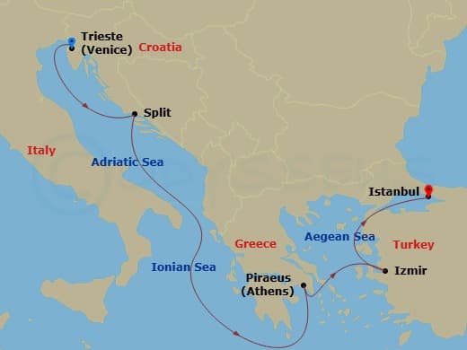 Itinerary map