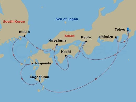 Itinerary map