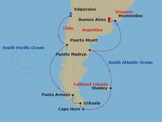 Itinerary map