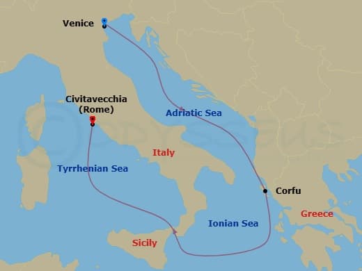 Itinerary map