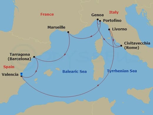 Itinerary map