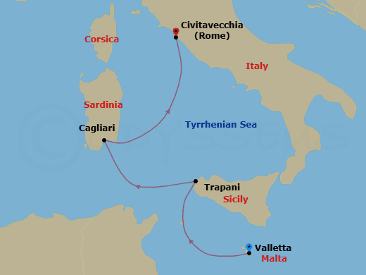 Itinerary map