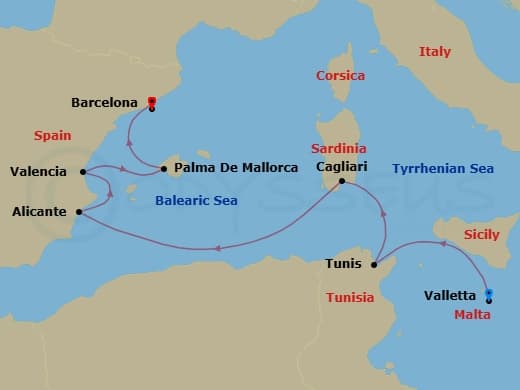 Itinerary map