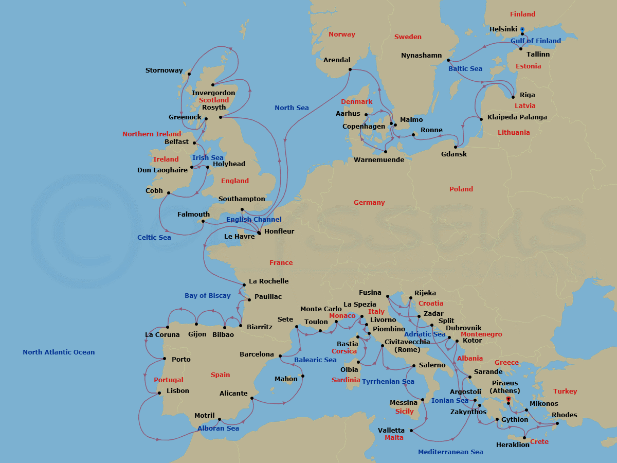 Itinerary map