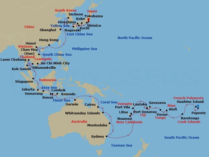 Itinerary map