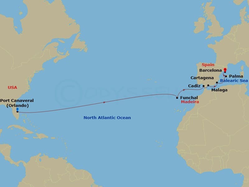 Itinerary map