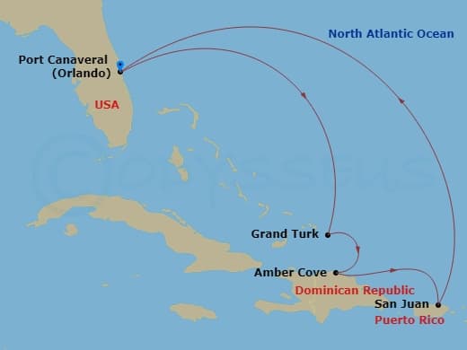 Itinerary map