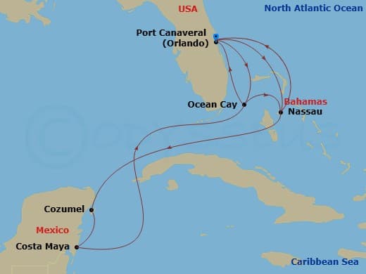 Itinerary map