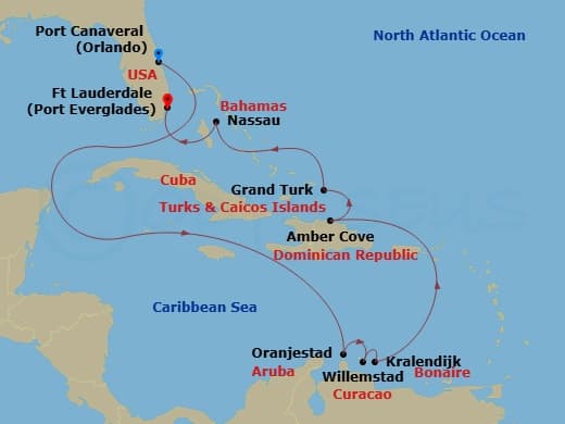 Itinerary map