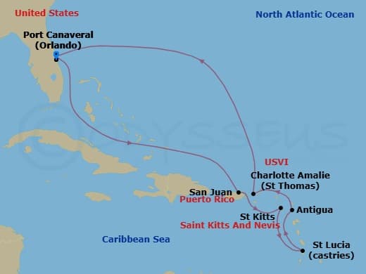 Itinerary map